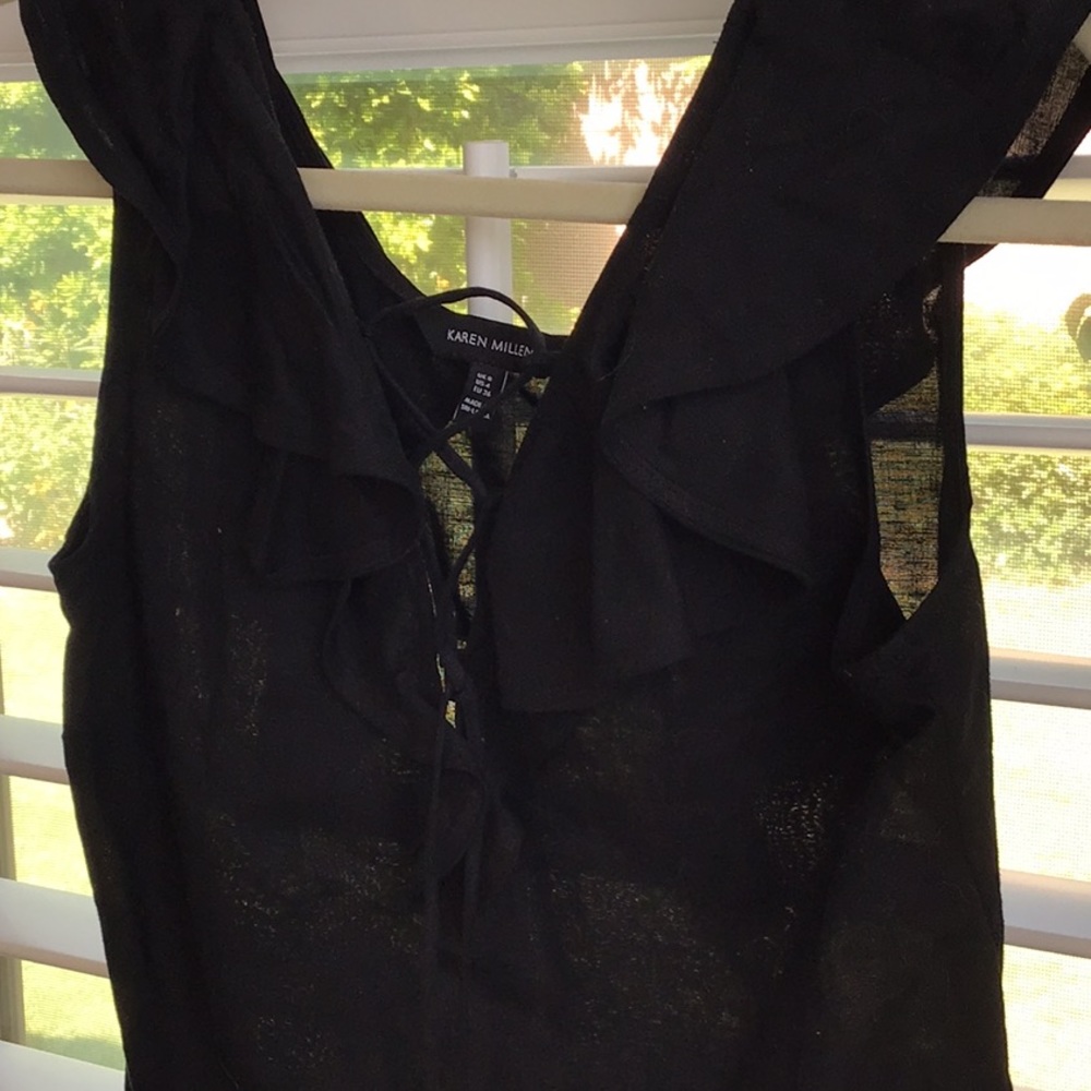 Karen Milllen linen black top.  Size 4.